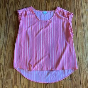 Pink and White Striped Top